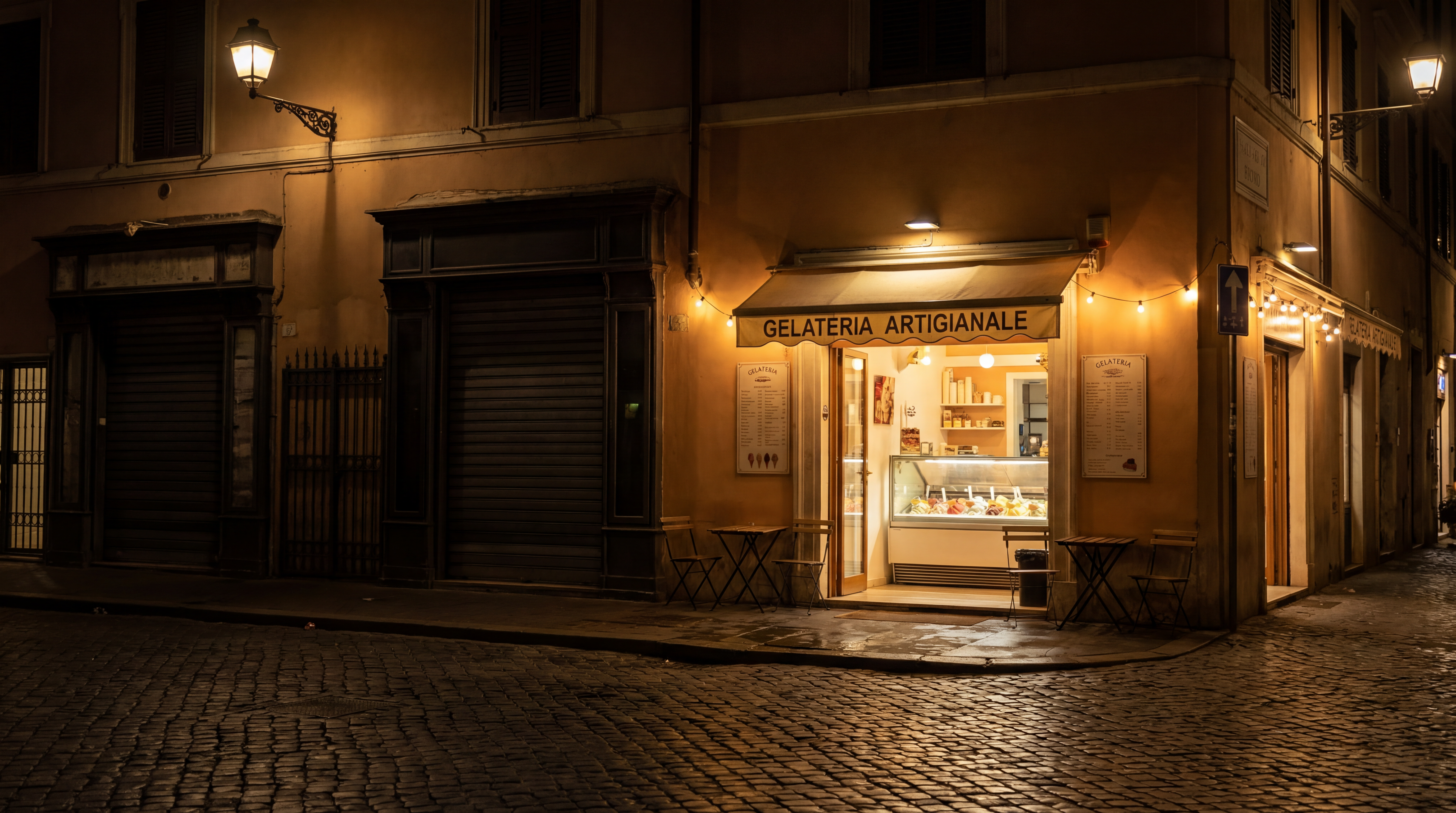 Gelato store scene background